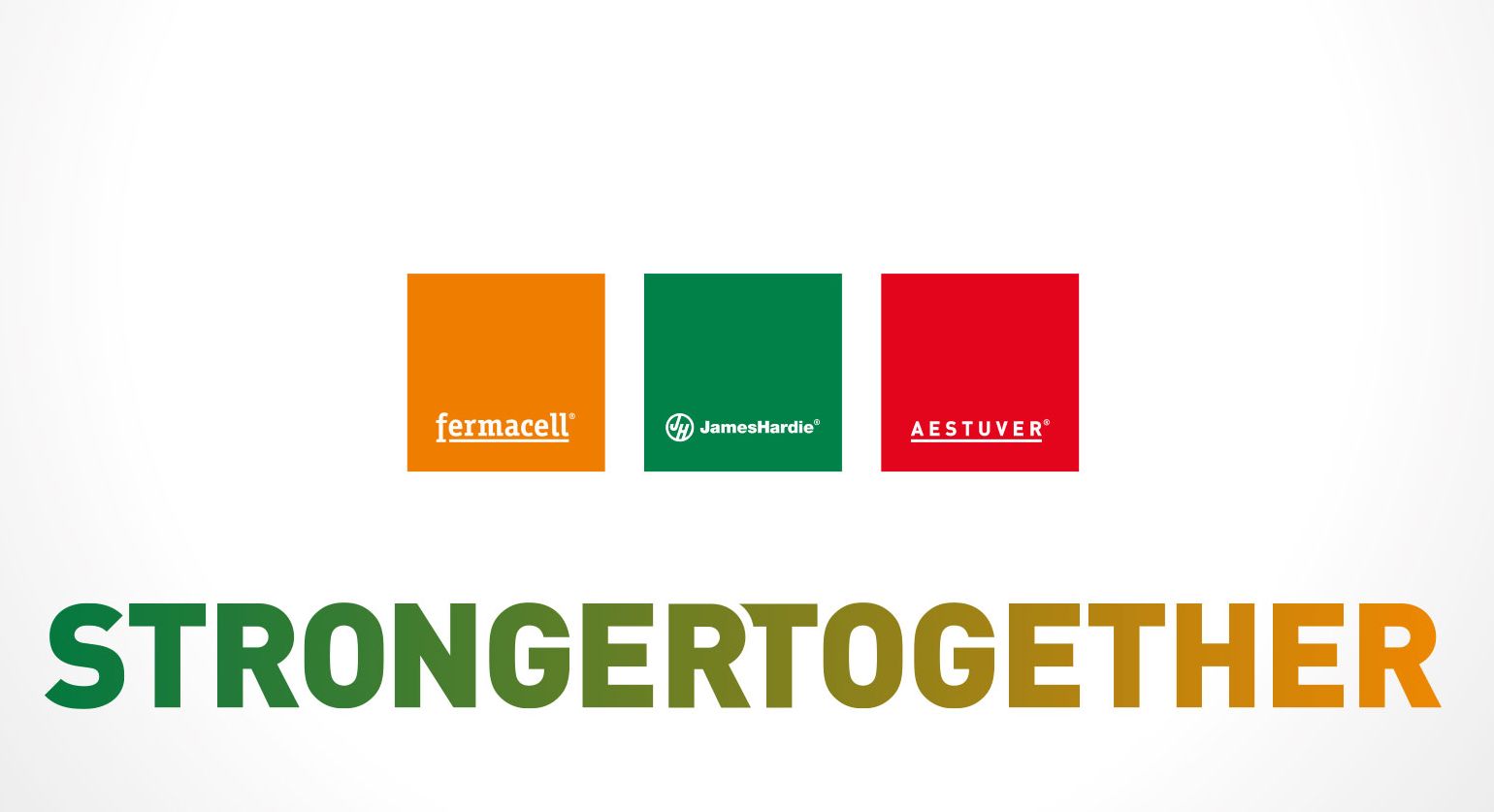 strongertogether fermacell Logo, Aestuver Logo, Jameshardie Logo